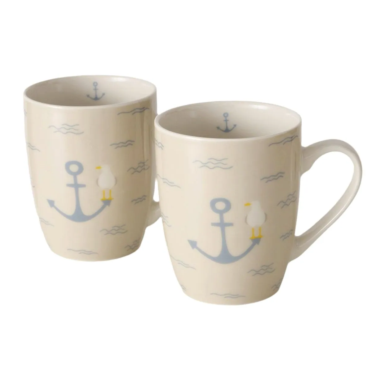 Boltze Becher Hallig, Set aus 2 maritimen Bechern, spülmaschinengeeignet