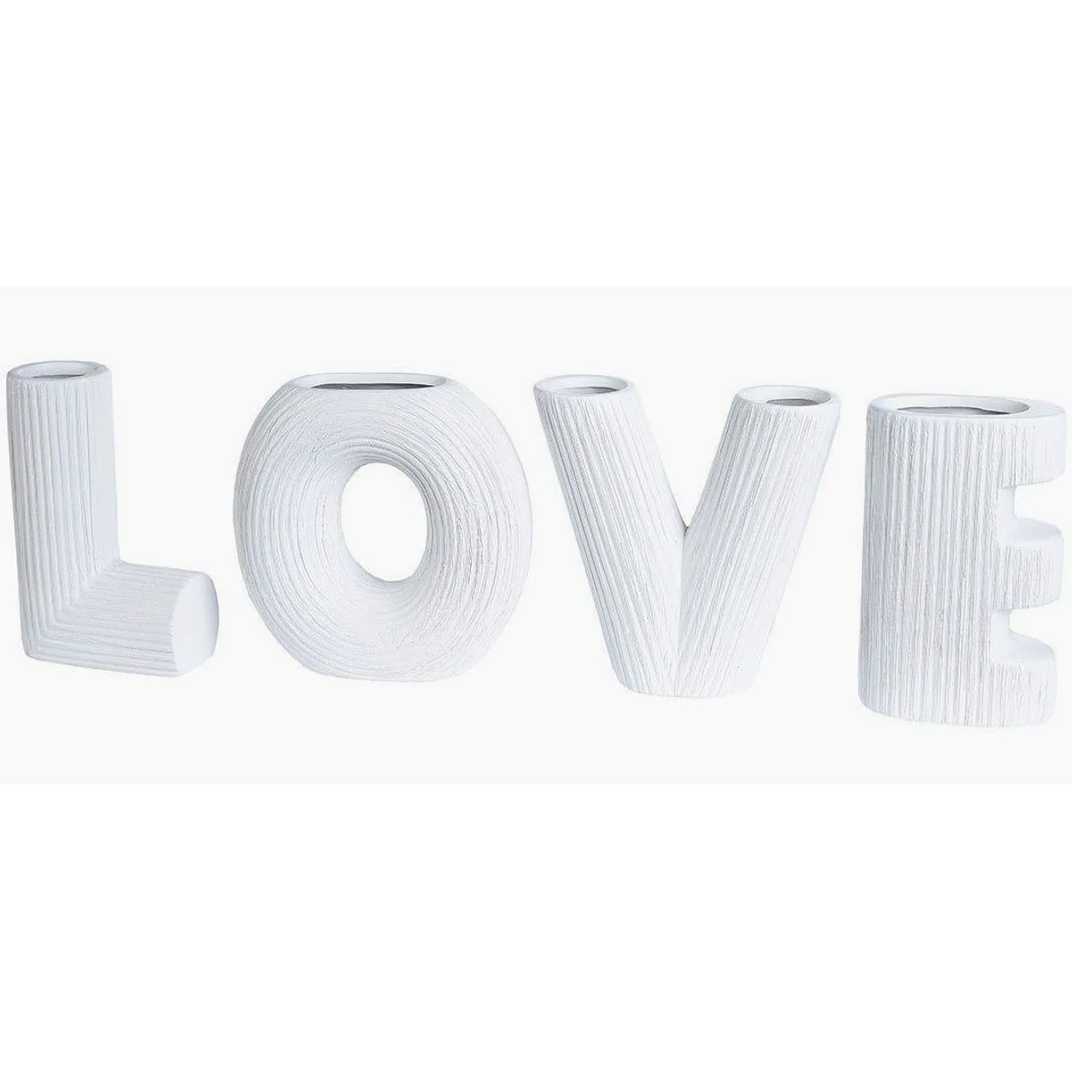 Gilde LOVE Tischvase, 4er Set, Keramik, geriffelte Struktur, 15 cm Höhe
