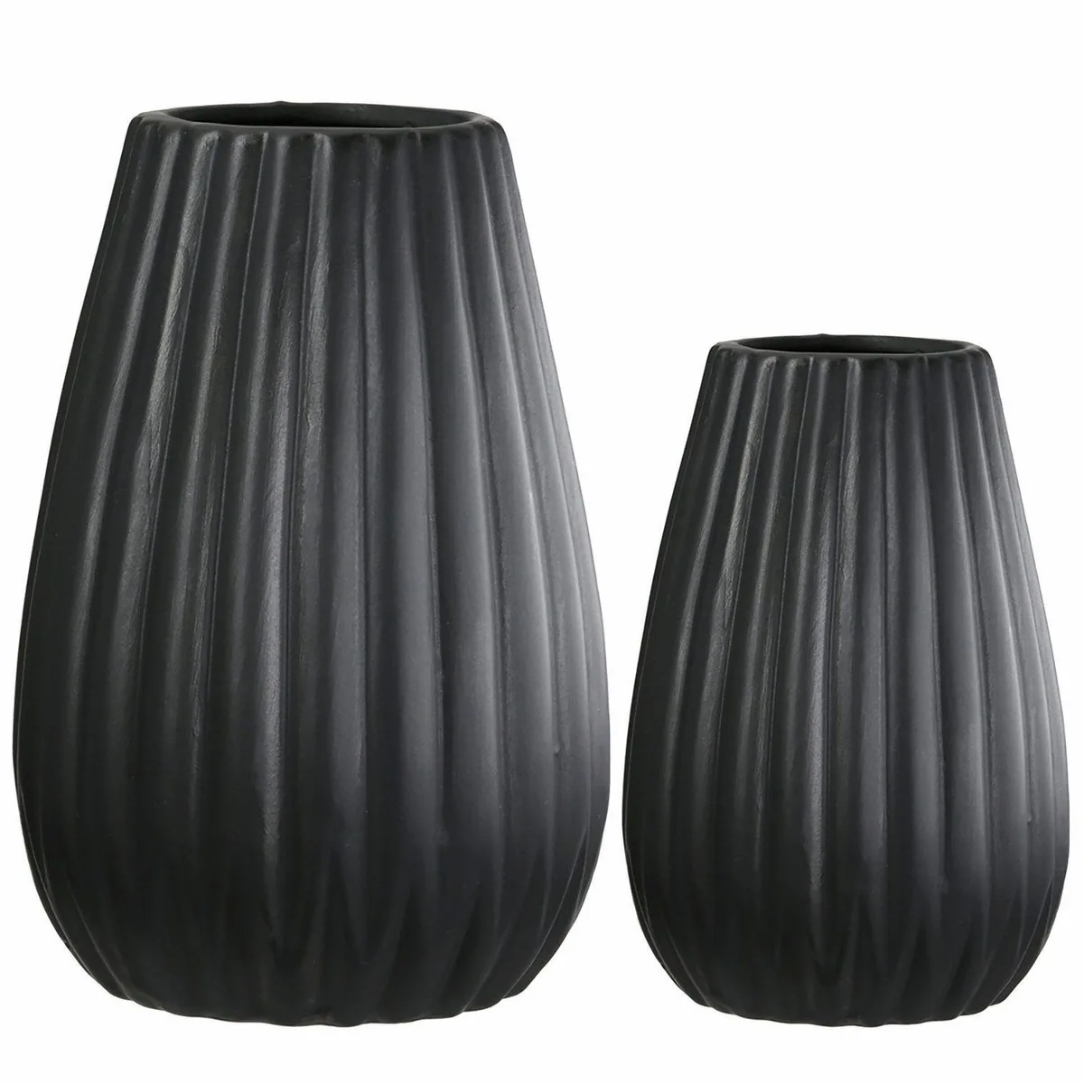 Gilde Casablanca Vase Piega, 2-tlg. Set, konisch, schwarz