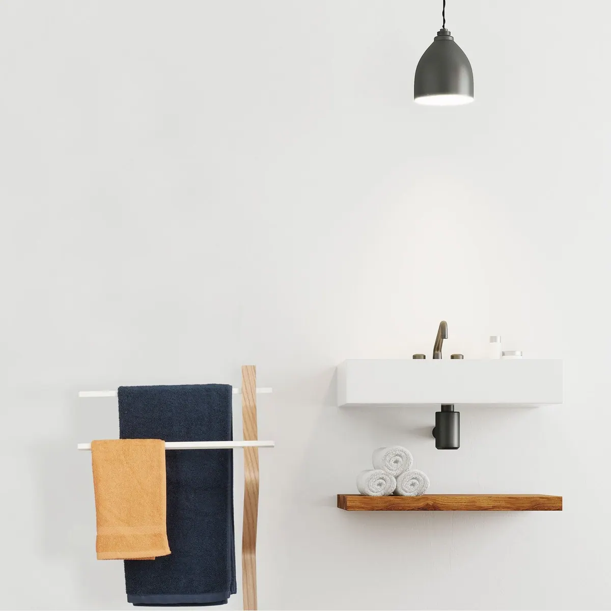 Relaxdays Handtuchständer, stabiler Stand, skandinavisches Design 3