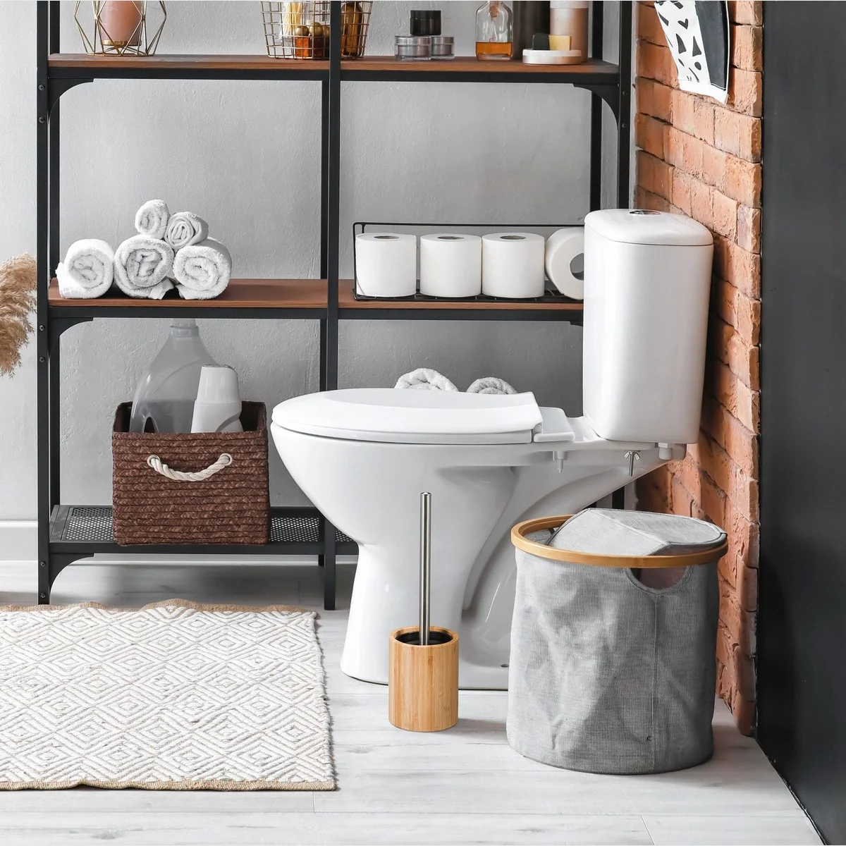 Relaxdays Silikon Toilettenbürste Set, schmutzabweisend, flexibel, austauschbarer Bürstenkopf 2