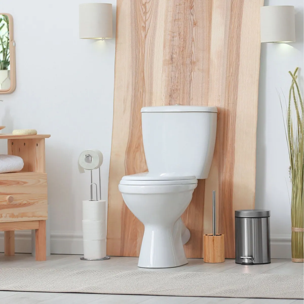 Relaxdays Silikon Toilettenbürste Set, schmutzabweisend, flexibel, austauschbarer Bürstenkopf 5
