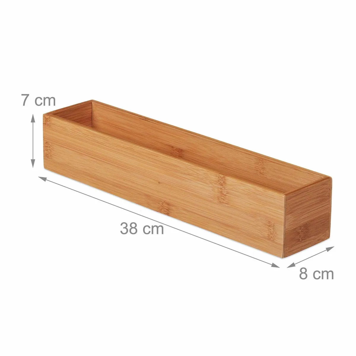 Relaxdays Aufbewahrungsbox 2er Set, aus Bambus, für Kosmetik und Büro 4
