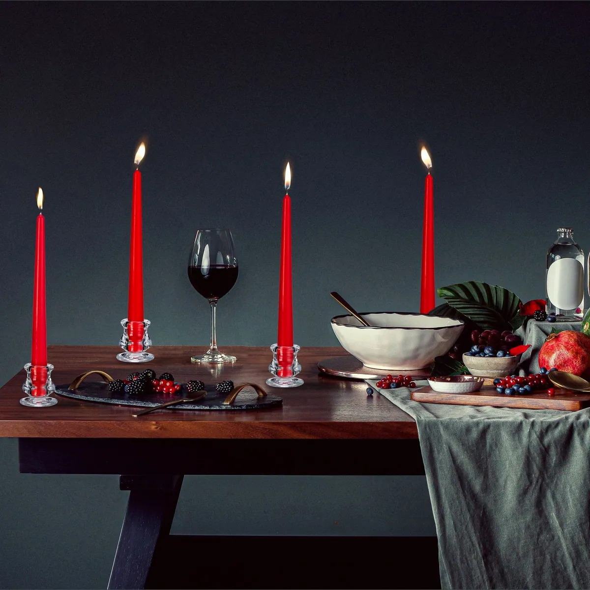 Relaxdays Kerzenständer Set, 6 Stück, transparentes Glas, für Stabkerzen 2