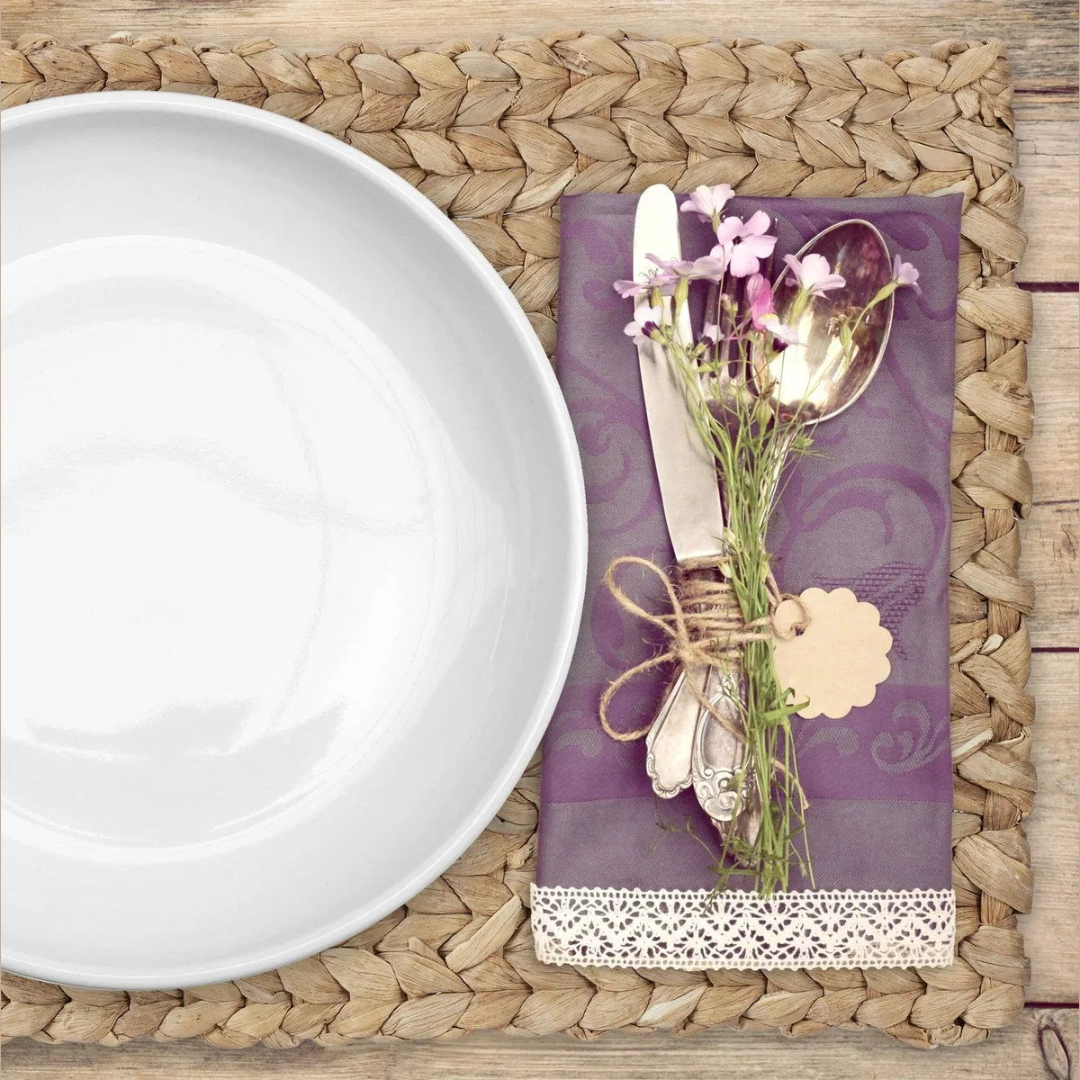 Relaxdays Platzset, 6er Set, Wasserhyazinthe, hitzebeständig, handgefertigt 2