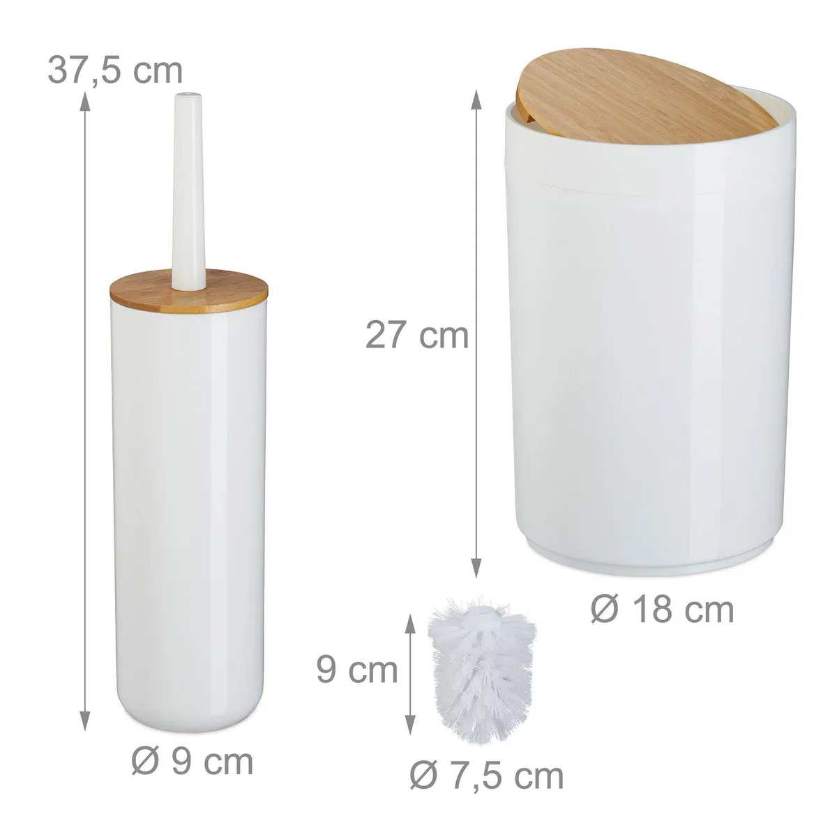 Relaxdays Badaccessoire-Set, 7-teilig, elegantes Design, pflegeleichter Kunststoff 4