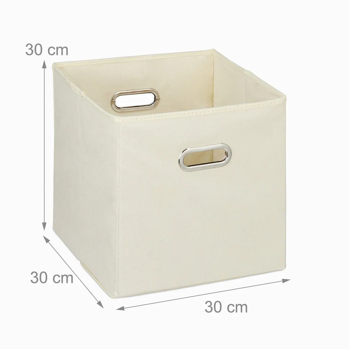 Relaxdays Aufbewahrungsbox 4er Set, quadratisch, faltbar, beige 4