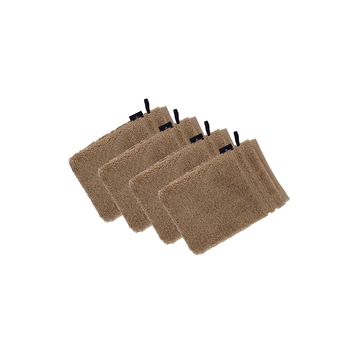 Vossen Waschhandschuh Vienna Style Supersoft, 4er Pack, 22 x 16 cm — flauschig, saugfähig, hochwertige Baumwolle