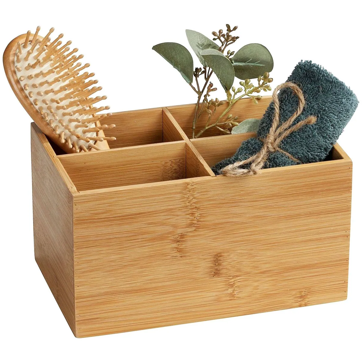 WENKO Badorganizer Terra, aus Bambus, 4 Fächer, vielseitig einsetzbar 3