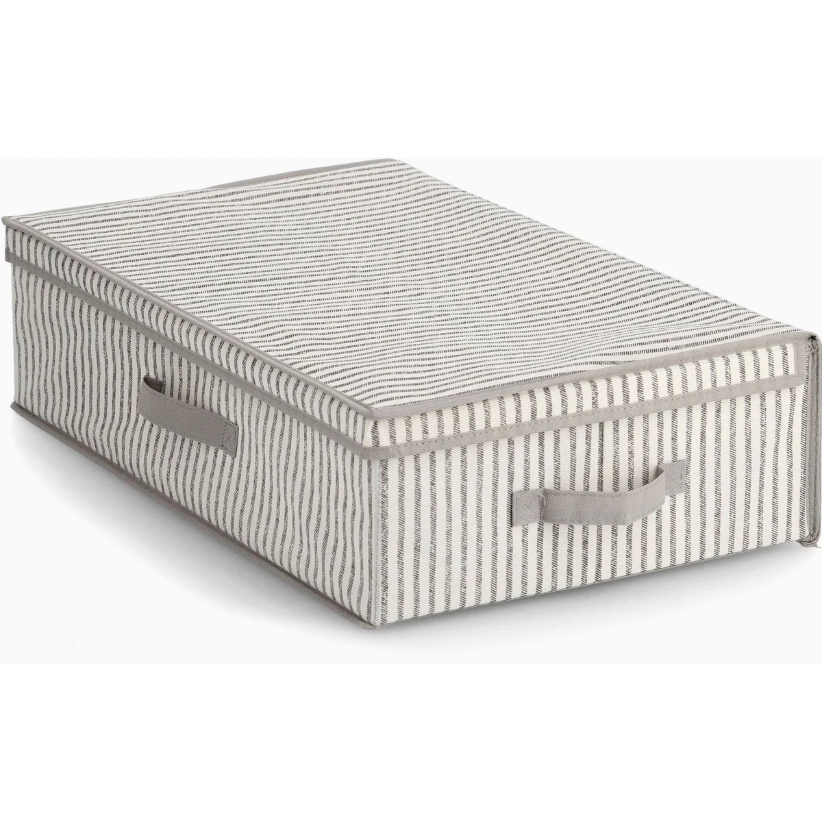 Zeller Present Aufbewahrungsbox Stripes, Vlies, beige — geräumig, klappbar, mit Deckel