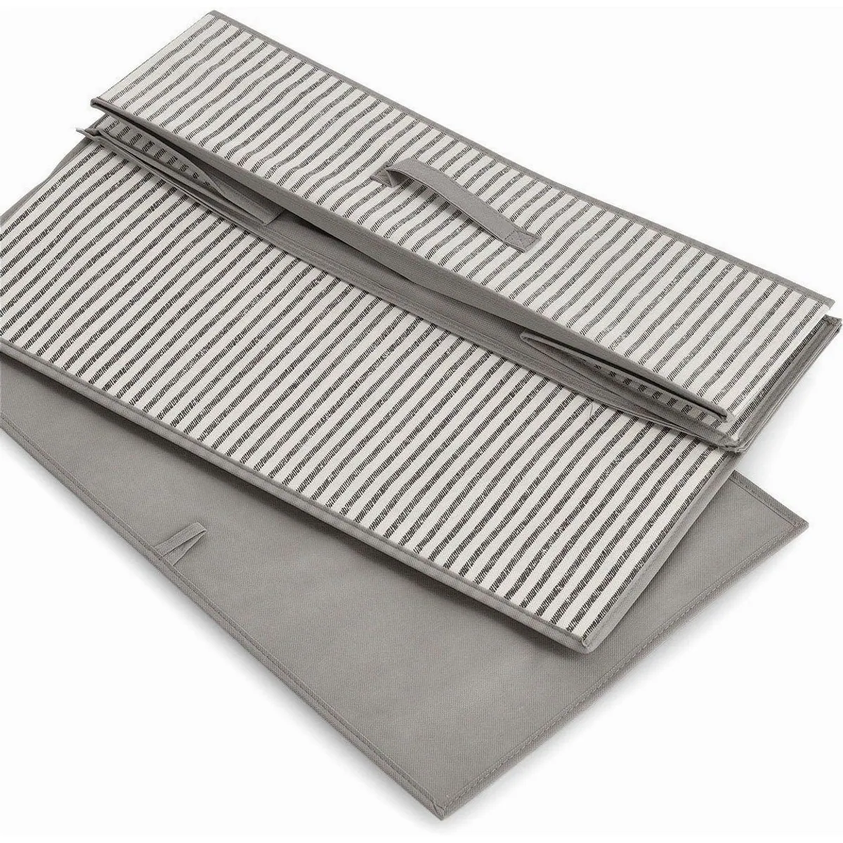 Zeller Present Aufbewahrungsbox Stripes, Vlies, beige — geräumig, klappbar, mit Deckel 2