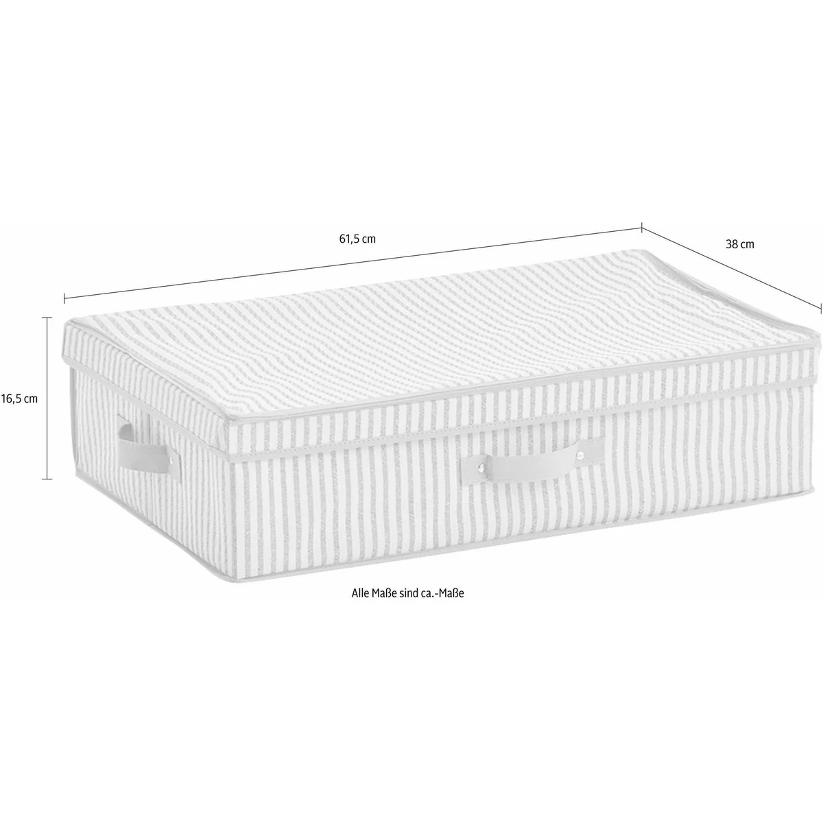 Zeller Present Aufbewahrungsbox Stripes, Vlies, beige — geräumig, klappbar, mit Deckel 5