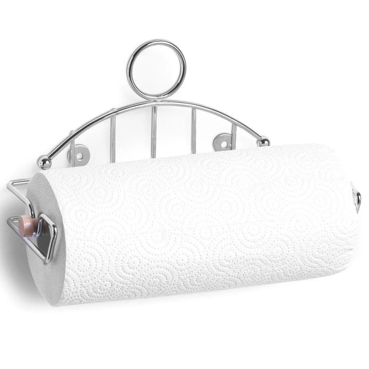 Zeller Papierhandtuchhalter, elegantes Design, einfacher Rollenwechsel, verchromter Stahl