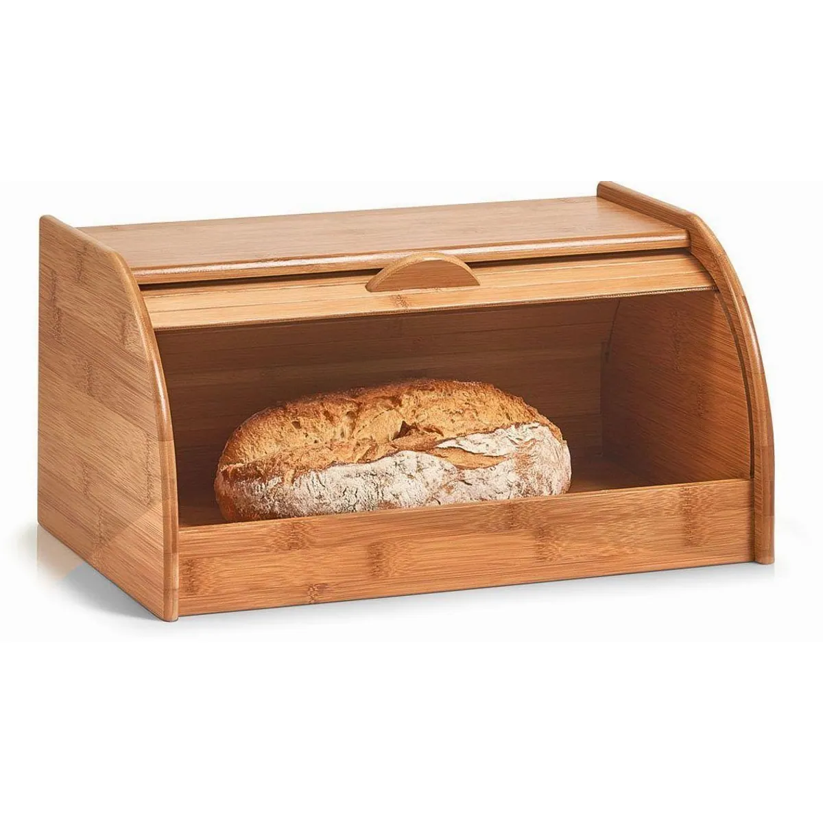 Zeller Present Brotkasten Bamboo, 40 x 26 x 20 cm, Rollvorrichtung, Griff 2