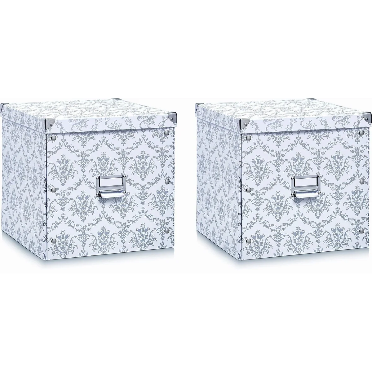 Zeller Present Aufbewahrungsbox, 2er Set, faltbar, mit Griffen, robust